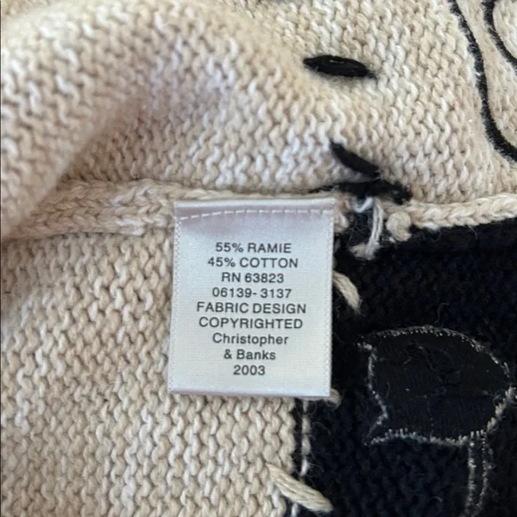 Christopher & Banks Beige Knit Kitty Sweater Vest - Picture 7 of 9